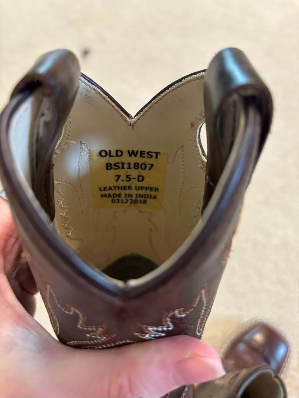 Old West Toddler Western Cowboy Boots Size 7.5